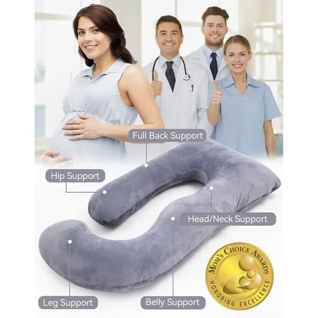 Momcozy U Shape Pregnancy Pillow - Grey