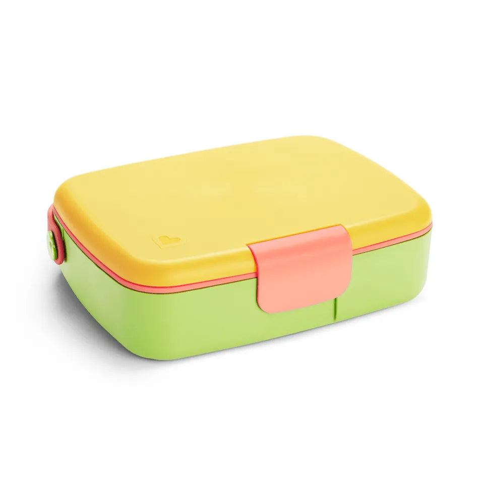 Munchkin Lunch Bento Box with Stainless Steel Utensils - Yellow