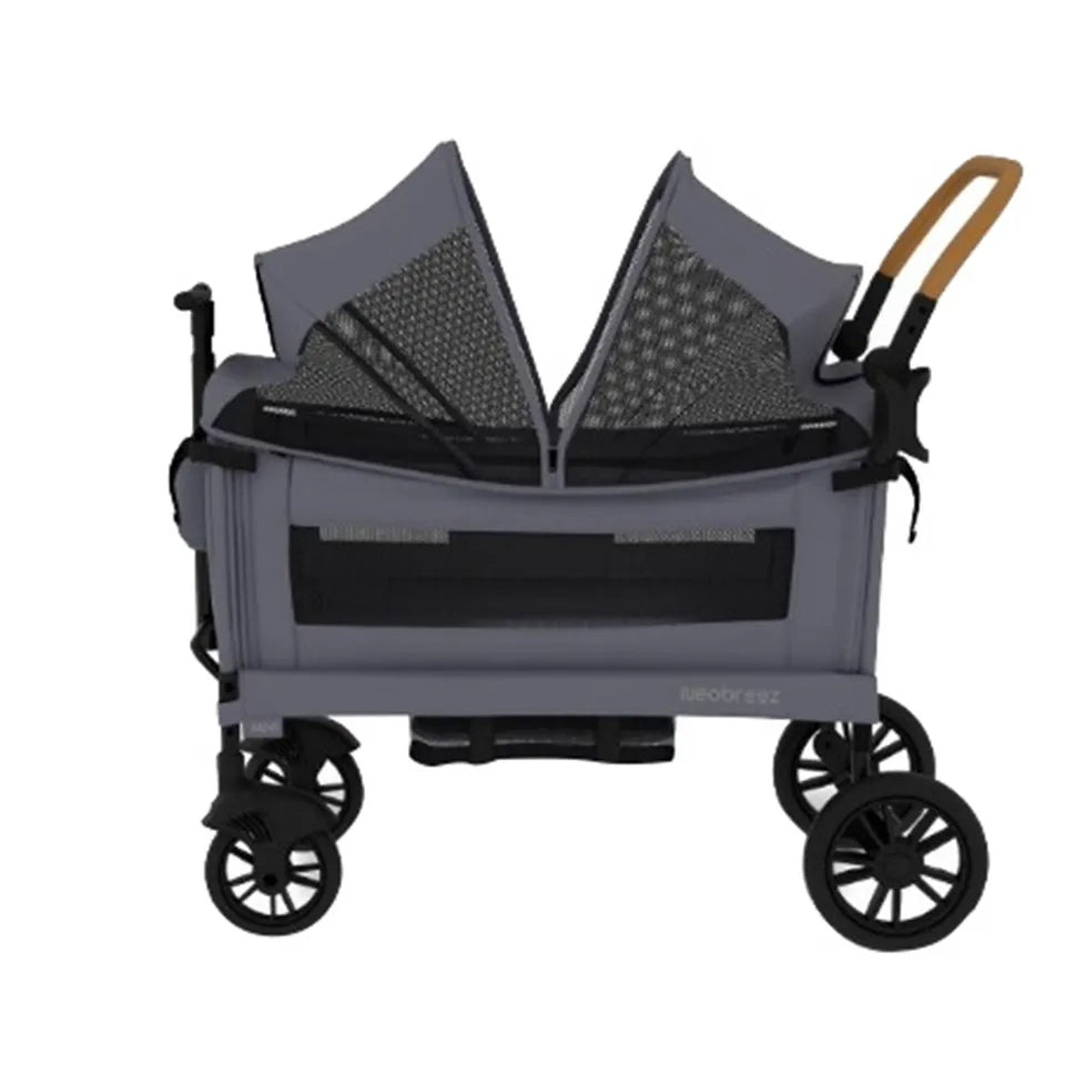 Neobreez ADVI Wagon Cargo Push & Pull Foldable Double Stroller - Dark Grey