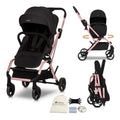 Neobreez Octa 360-Degree Rotate Lightweight Compact Travel Stroller - Black