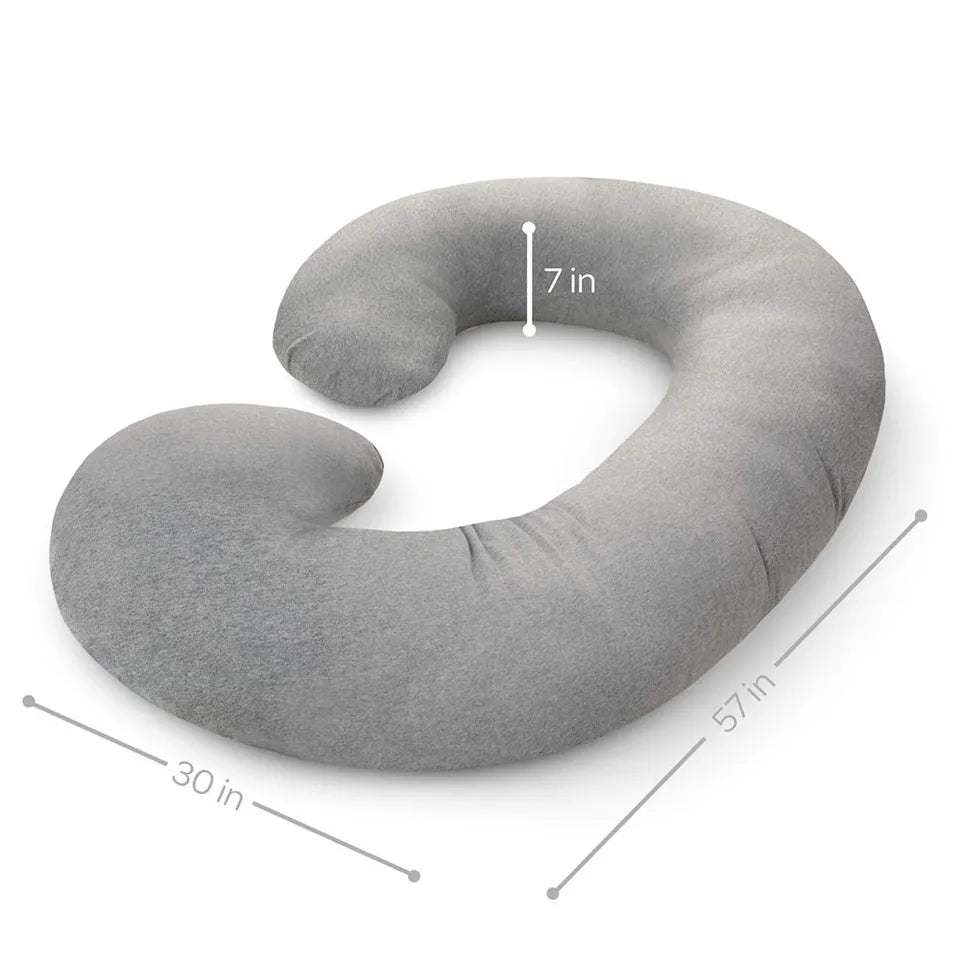 PharMedoc Cooling Crescent Full Body Pillow - Dark Grey Cooling Fabric