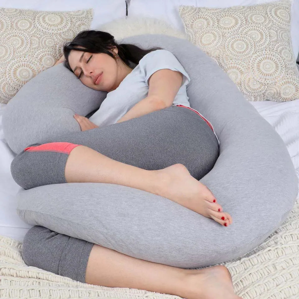 PharMedoc Cooling Crescent Full Body Pillow - Dark Grey Cooling Fabric