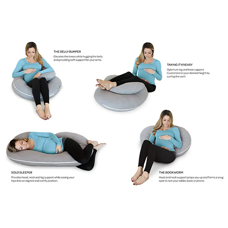 PharMedoc Cooling Crescent Full Body Pillow - Dark Grey Cooling Fabric