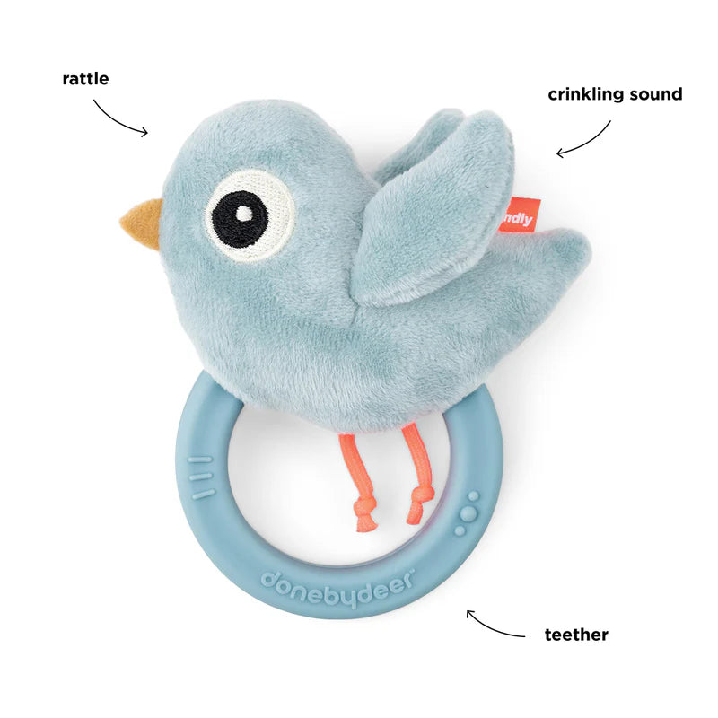 Done By Deer Sensory Rattle w/ Teether Birdie