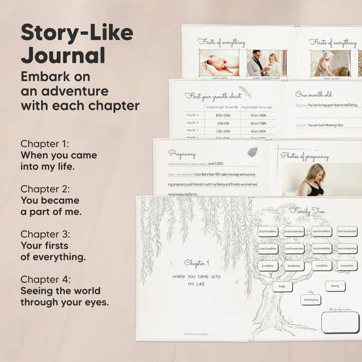 KeaBabies Sketch Baby First Years Memory Book