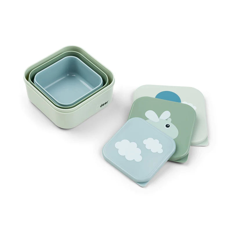 Done By Deer Snack Box Set 3 Pcs Happy Clouds Green