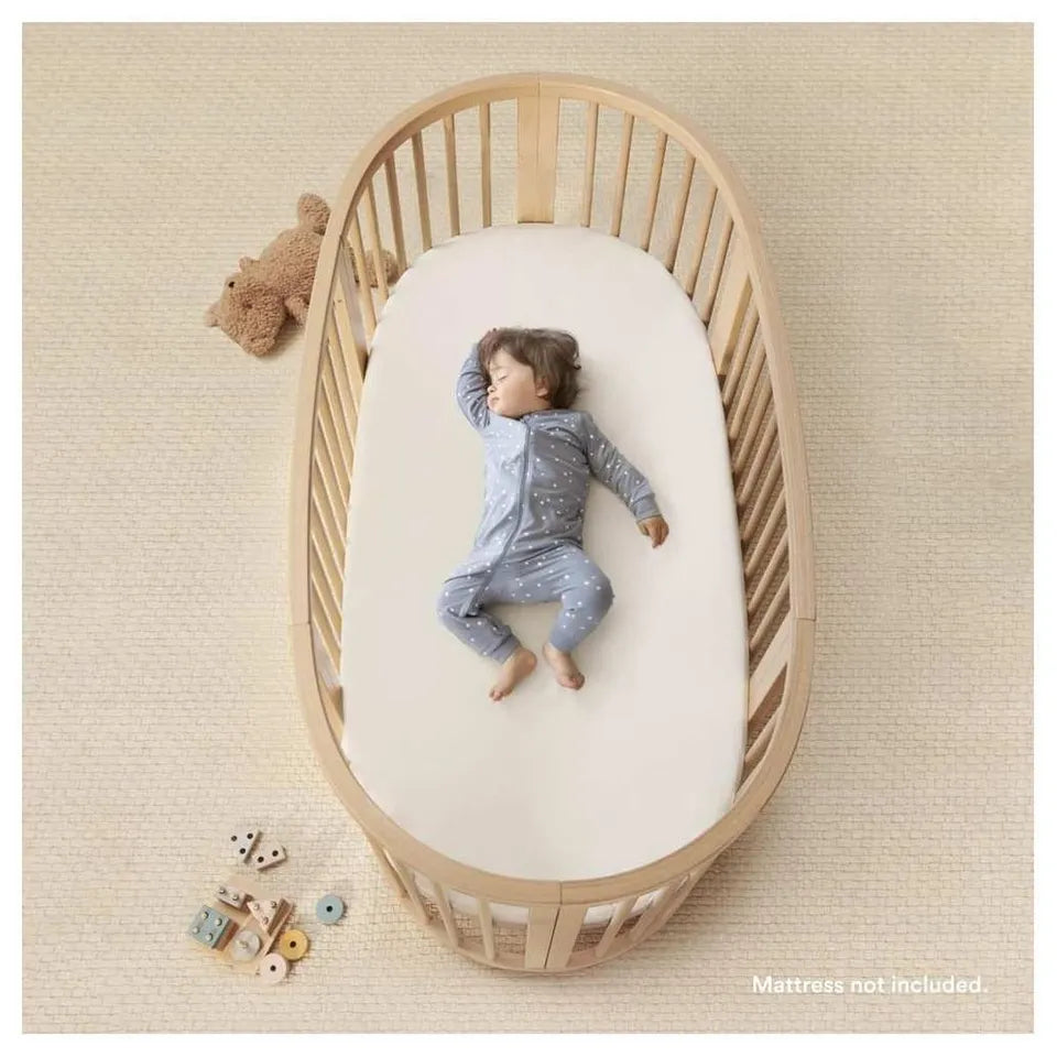 Stokke Sleepi Bed Natural & Mattress & Sheet White Bundle