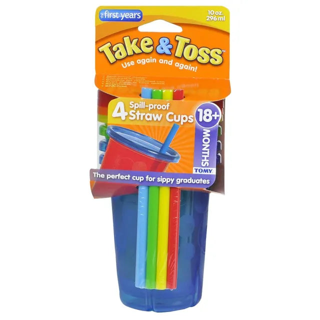 The First Years -Take And Toss 10 Oz. Straw Cups (Pack of 4)