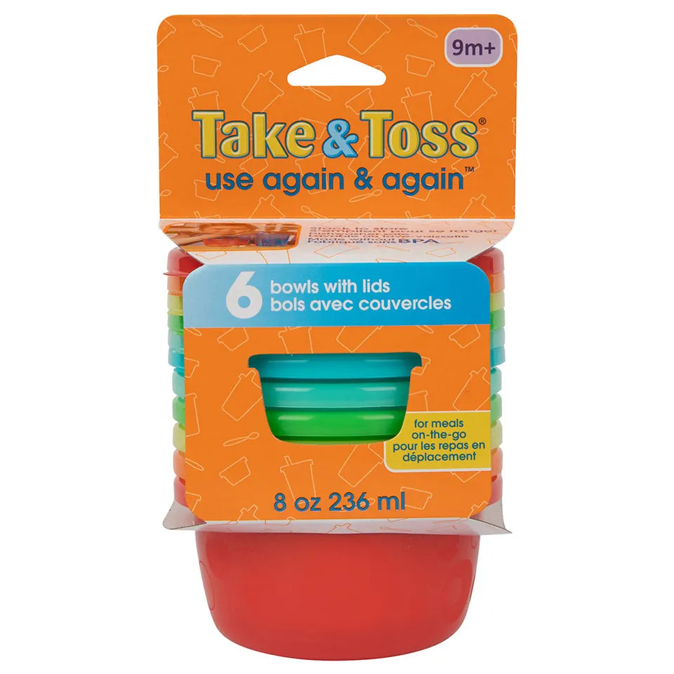The First Years Take & Toss 6 Sava Bowls with Lids