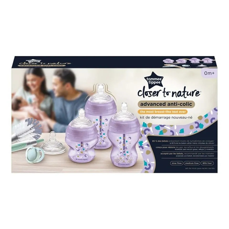 Tommee Tippee Newborn Baby Bottle Starter Kit 9 pcs - Purple