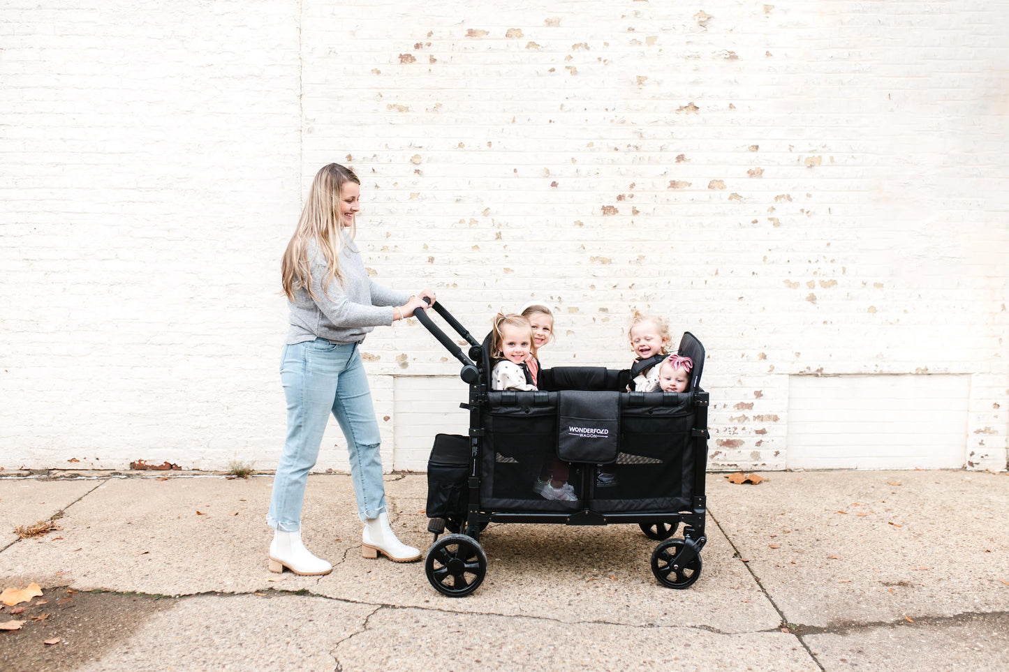 WonderFold W4 Elite Stroller Wagon - Volcanic Black