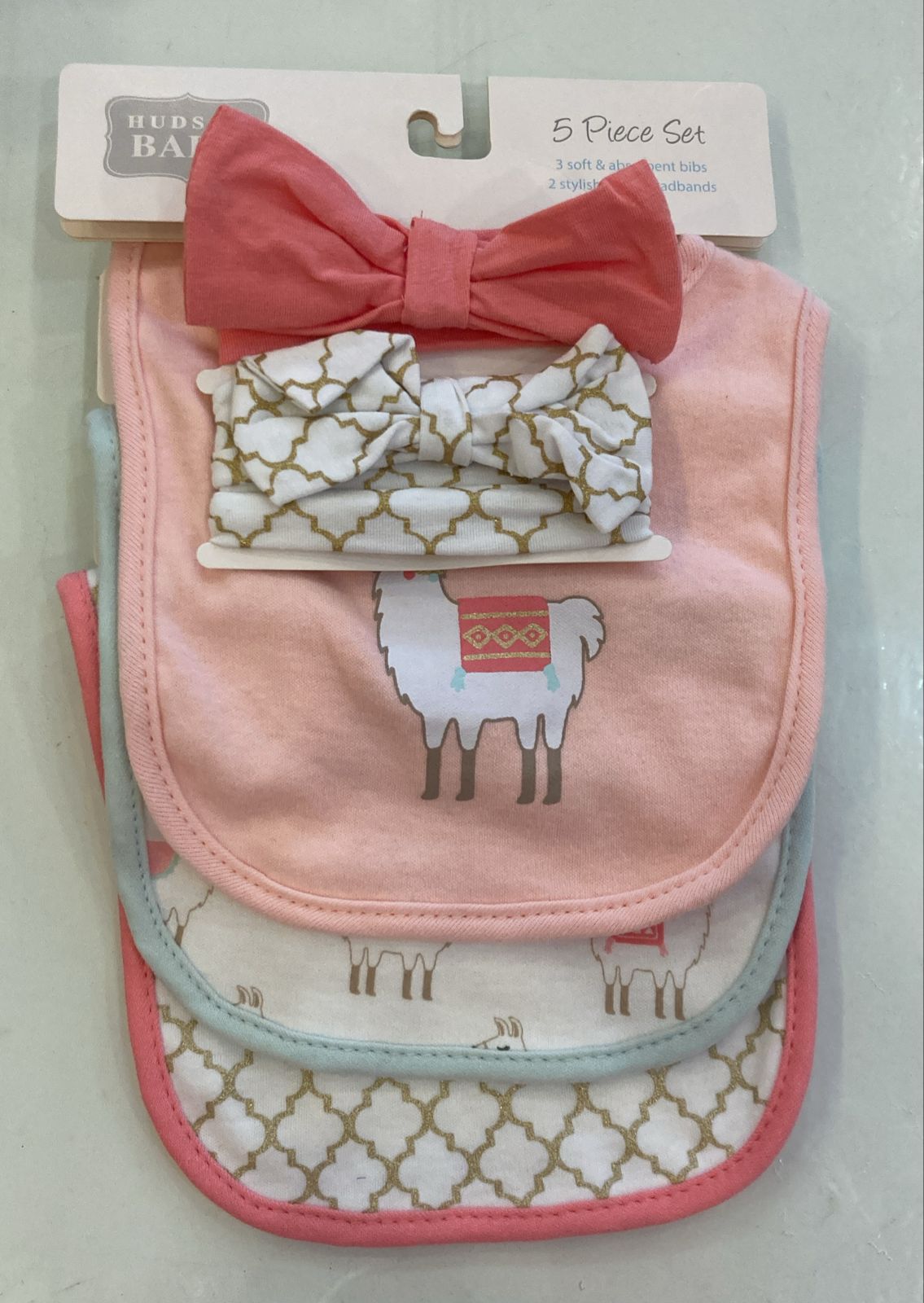 Hudson Baby Infant Girl Set Headbands & Bibs