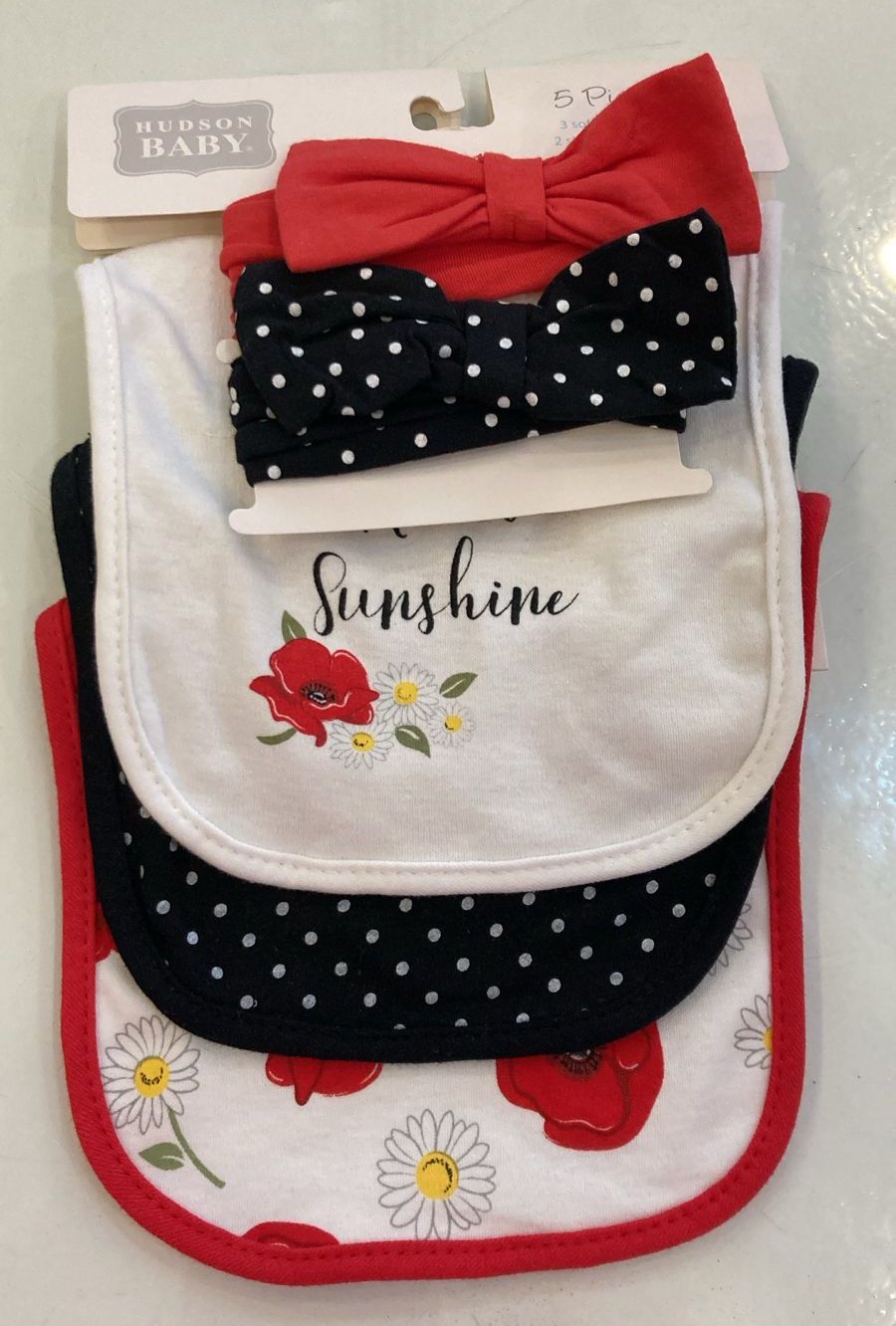 Hudson Baby Infant Girl Set Headbands & Bibs