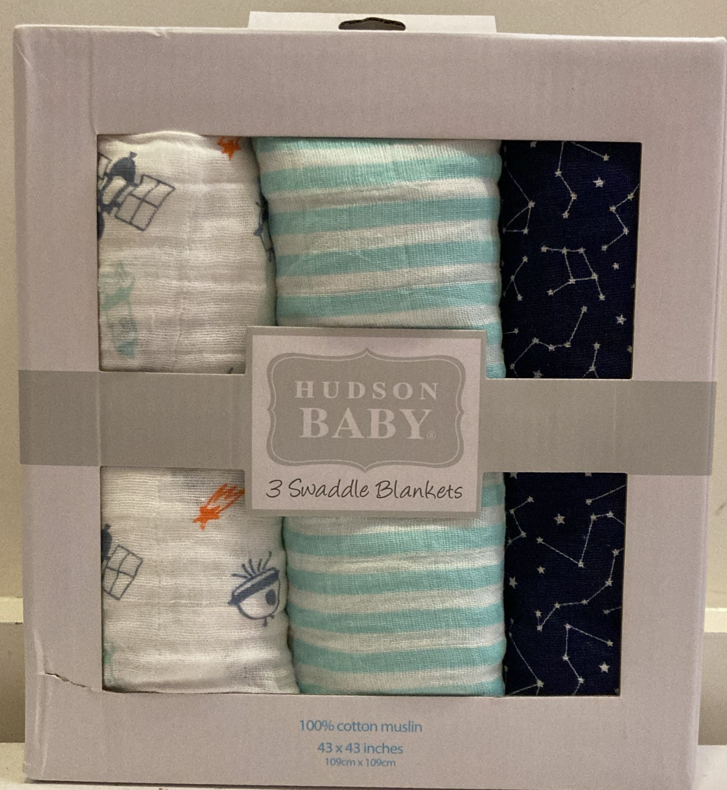 Hudson Baby Muslin Swaddle Blanket Gift Set 3