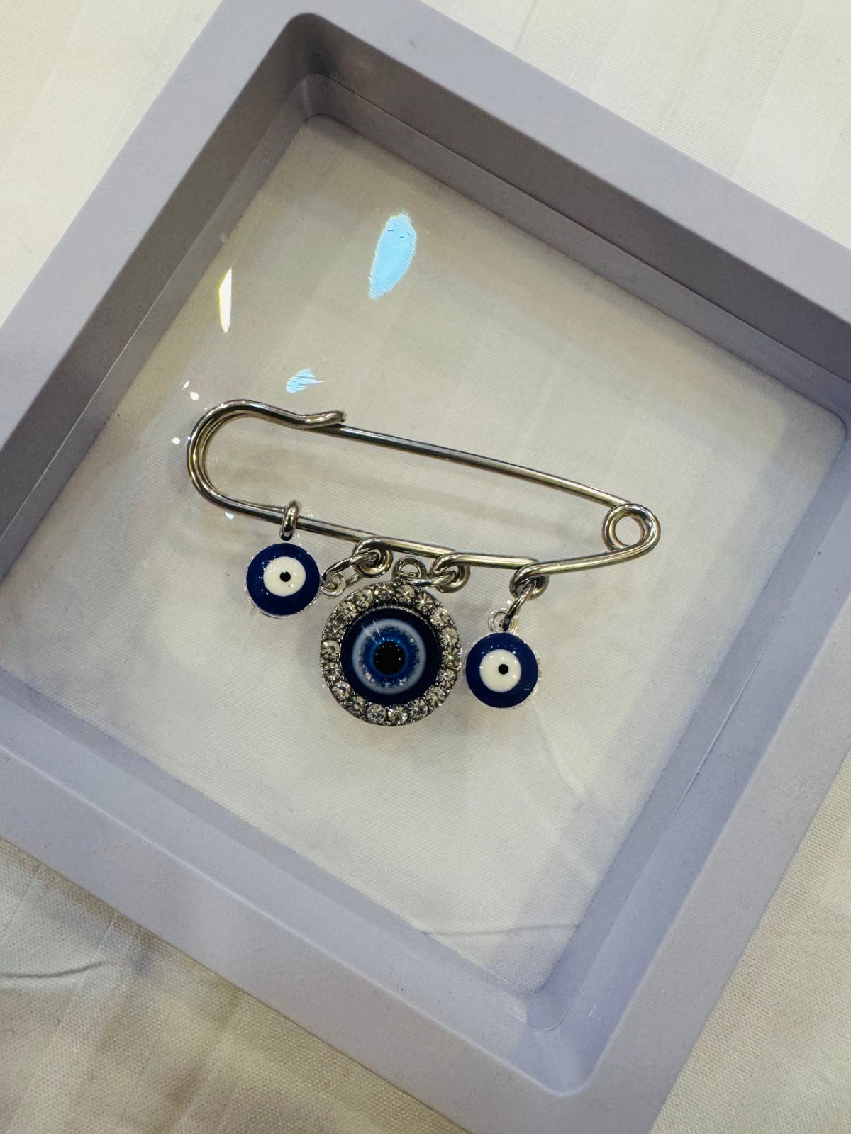 Brooch Pin Evil Eye with Pendants