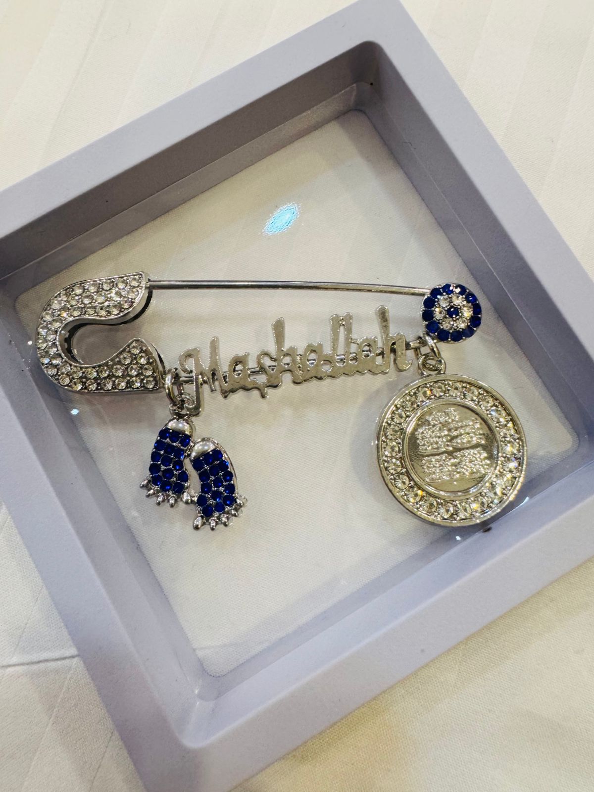 Brooch Pin Evil Eye with Pendants