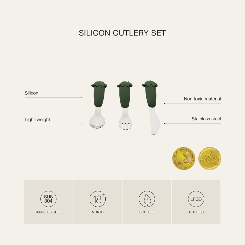 Citron Silicone Cutlery Set