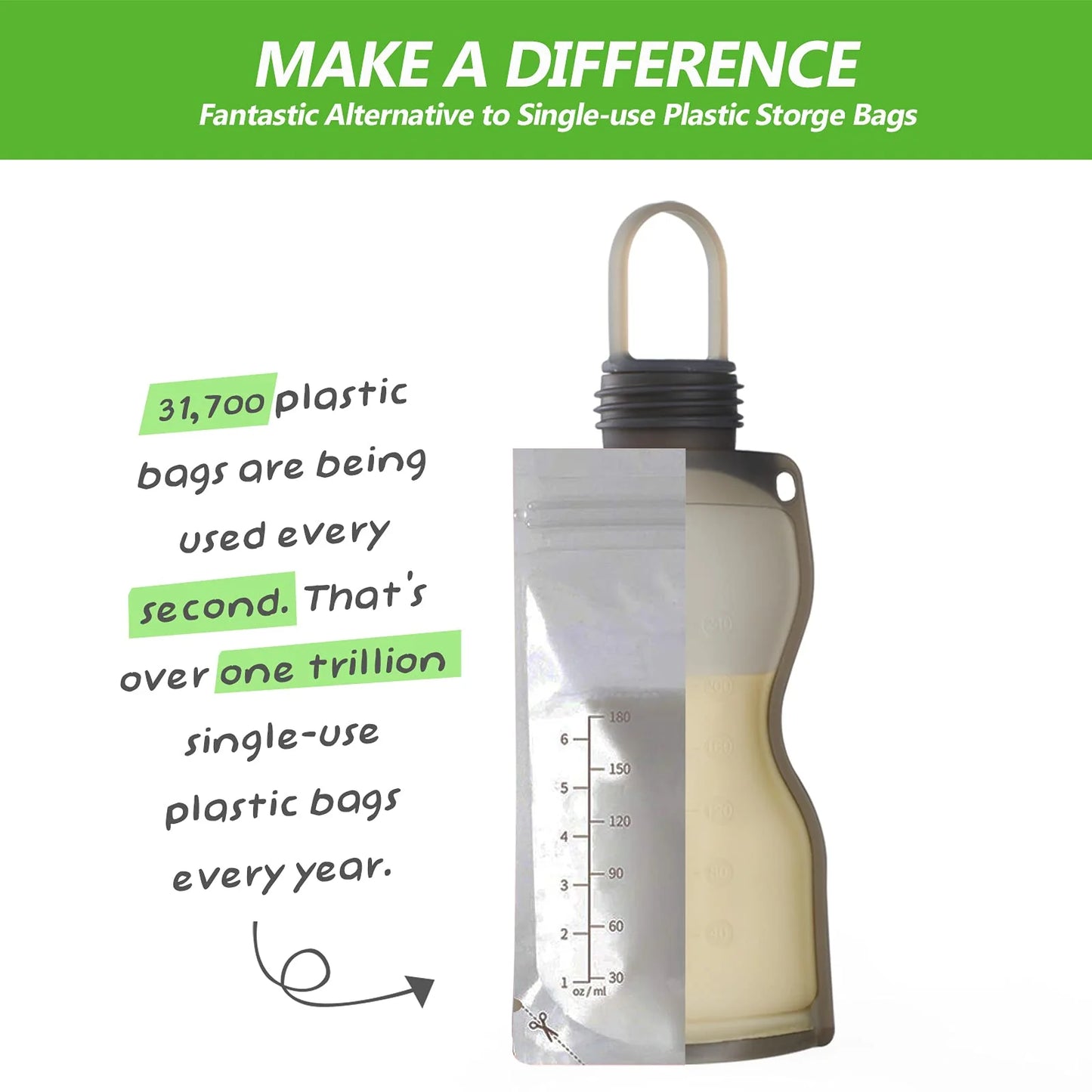 Haakaa Silicone Milk Storage Bag 260ml