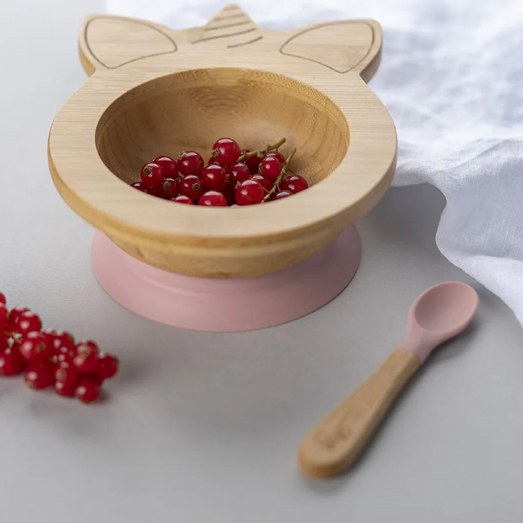 Citron Organic Bamboo Bowl Suction + Spoon