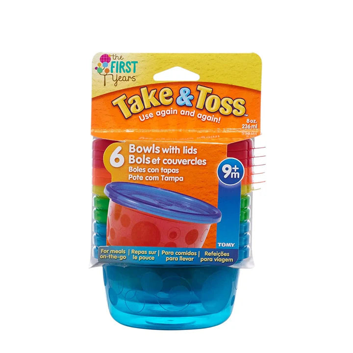 The First Years Take & Toss 4.5Oz Snack Cups With Lids (Pack of 6)