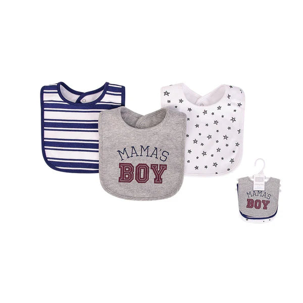 Hudson Baby 3pcs Interlock Terry Bibs