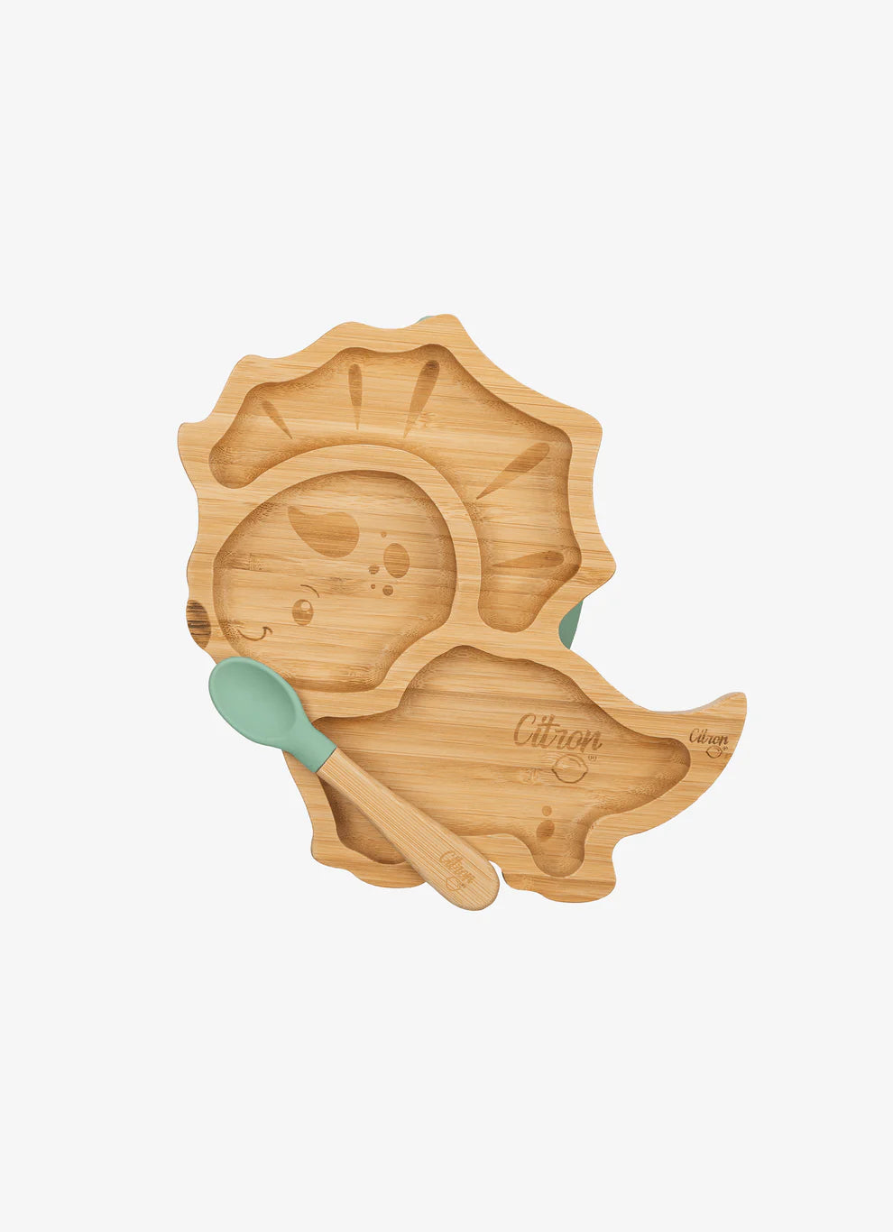 Citron Organic Bamboo Plate Suction + Spoon