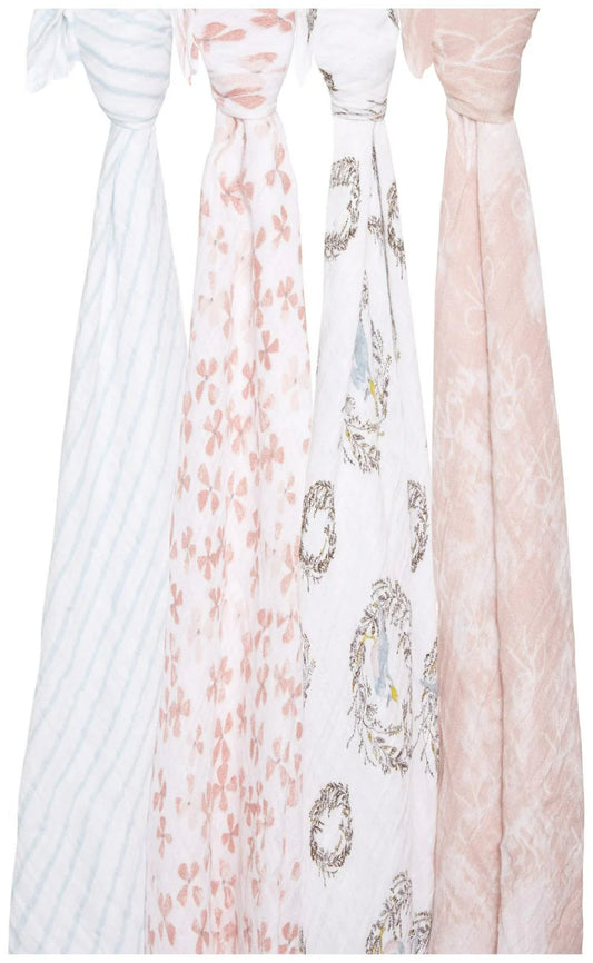 Aden + Anais Classic 4-Pack Swaddles Birdsong
