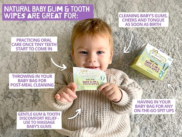 Jack N' Jill Baby Gum & Tooth Wipes 25 Pack