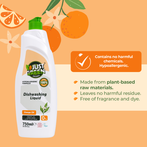 Just Green Organic Dishwashing Liquid 750 ML
