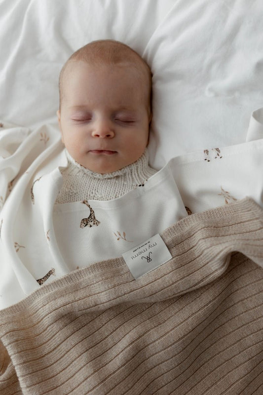 My Memi 100% Natural Merino Wool Blanket in Stripes - Premium Collection Kocyk ze