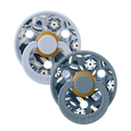 BIBS Round Nipple Pacifier X Liberty 2 Pack Colour Bobo Latex Size 1 - Dusty Blue Mix