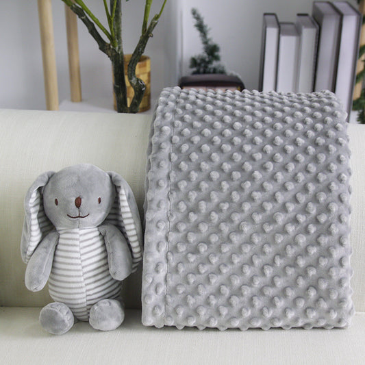 Blanket and Plush Toy Minky Coral Fleece With Cuddle Toy 120x75