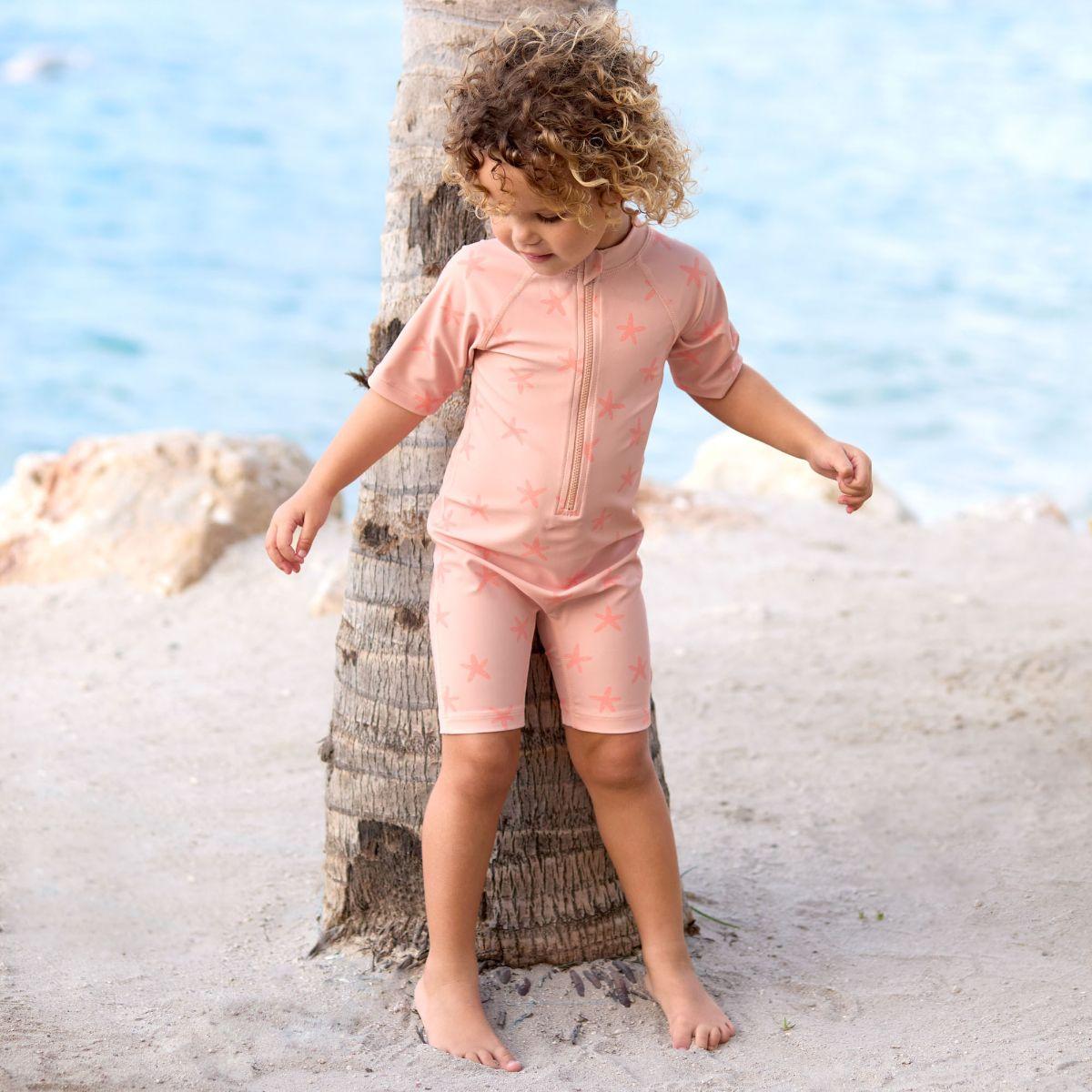 Lassig LSF Short Sleeve Sunsuit Starfish Peach