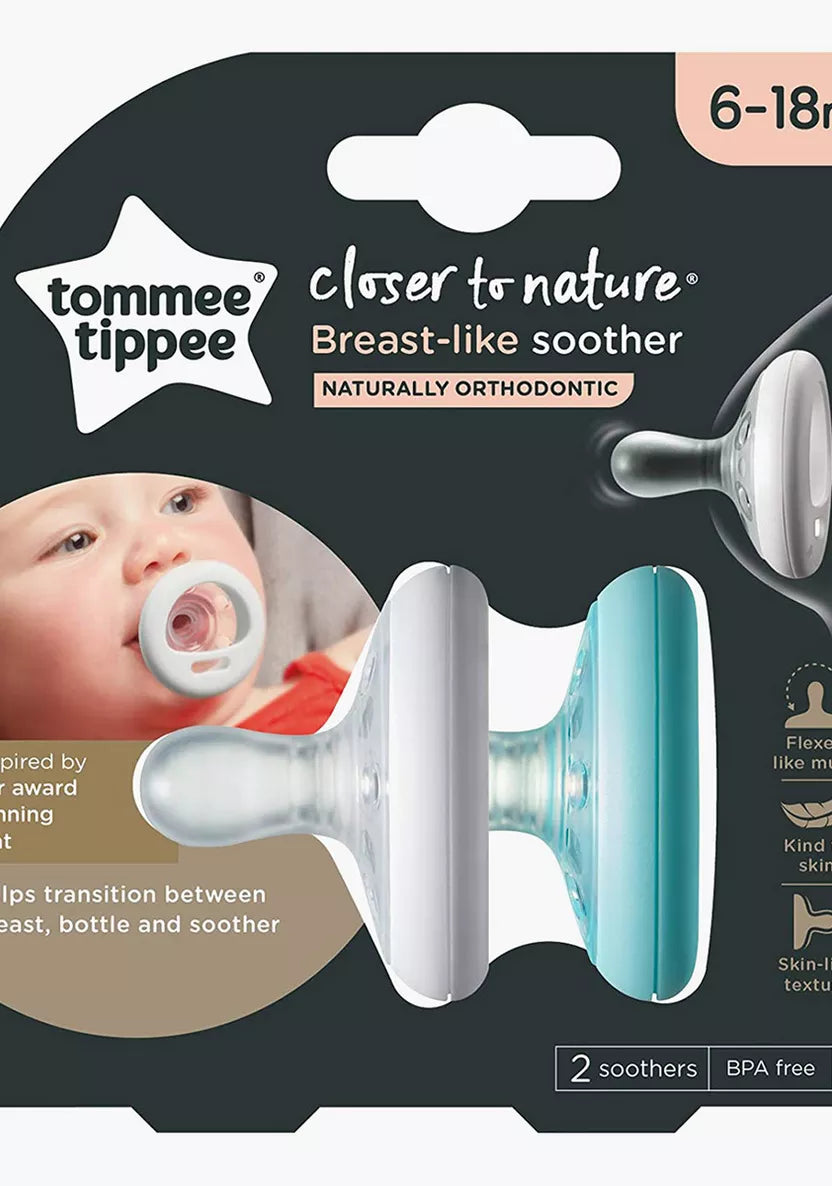 Tommee Tippee Closer To Nature Breast Like Soother,  Pack of 2
