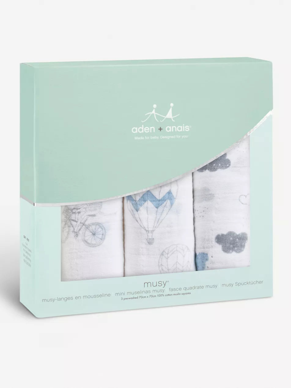 Aden + Anais 3-Pack Musy Muslin Squares Night Sky Reverie