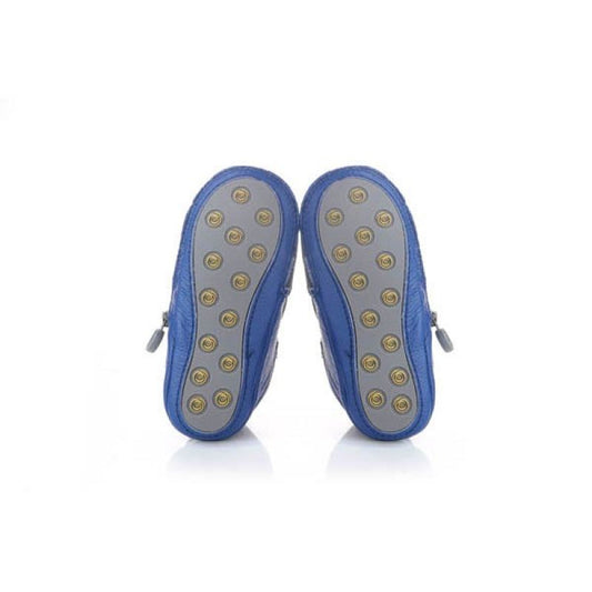 Rose et Chocolat Zipper Rubber Soles Shoes Navy 12-18 Months