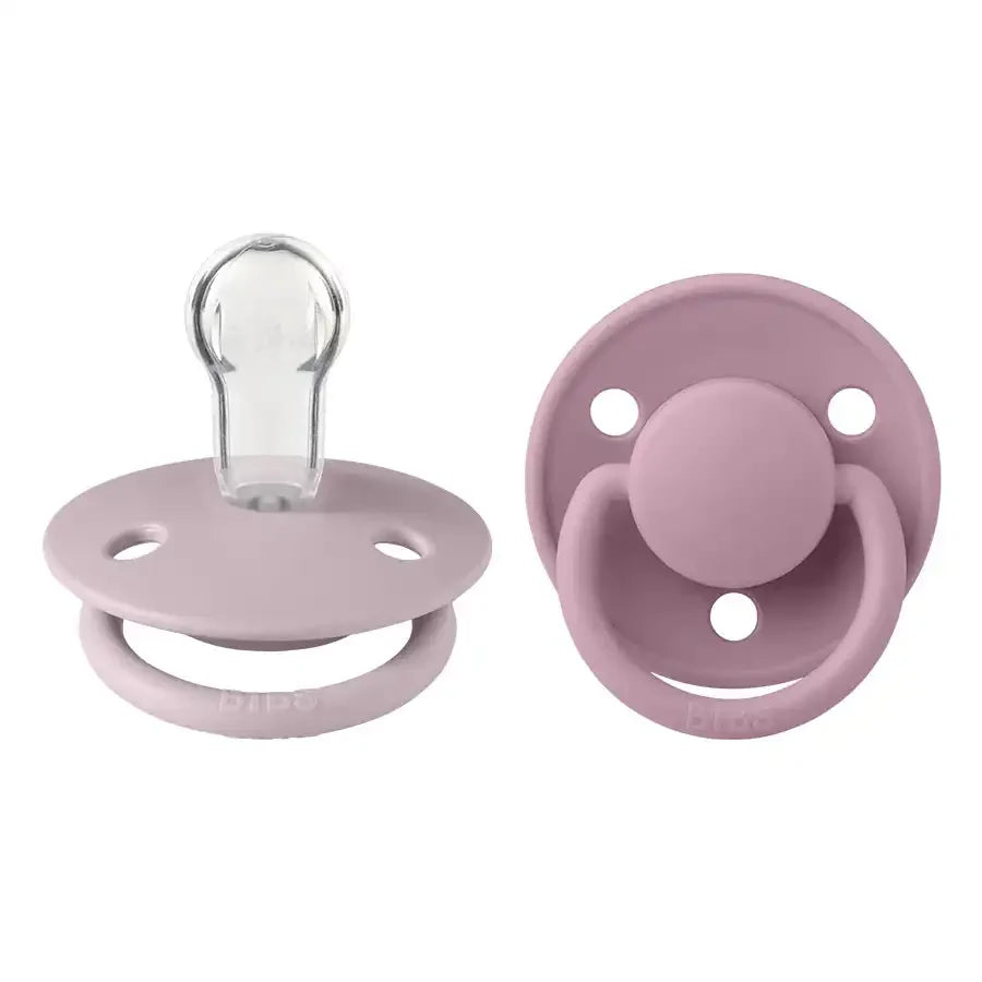 BIBS De Lux Pacifier 2 Pack Silicone Onesize - Dusky Lilac/Heather