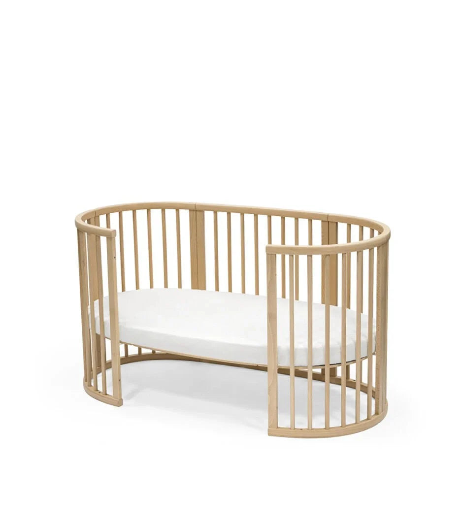 Stokke Sleepi Bed Natural & Mattress & Sheet White Bundle