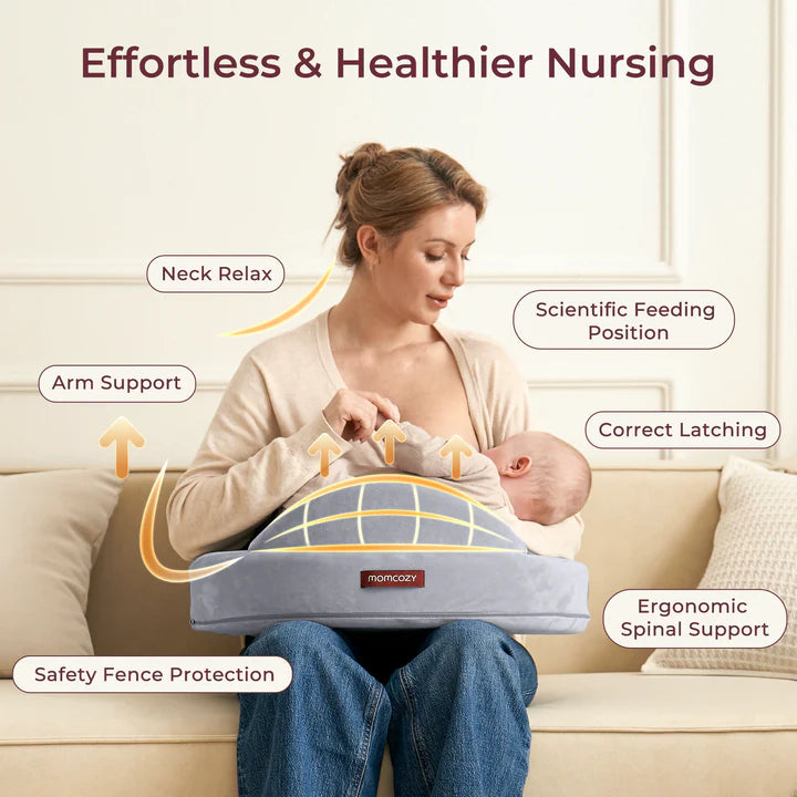 Momcozy Memory Foam Nursing Pillow Grey