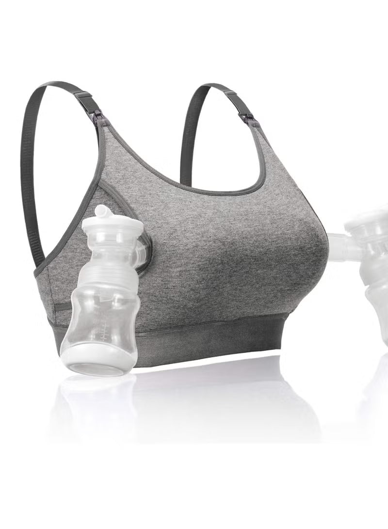 Momcozy Hands-Free Pumping Bra Grey