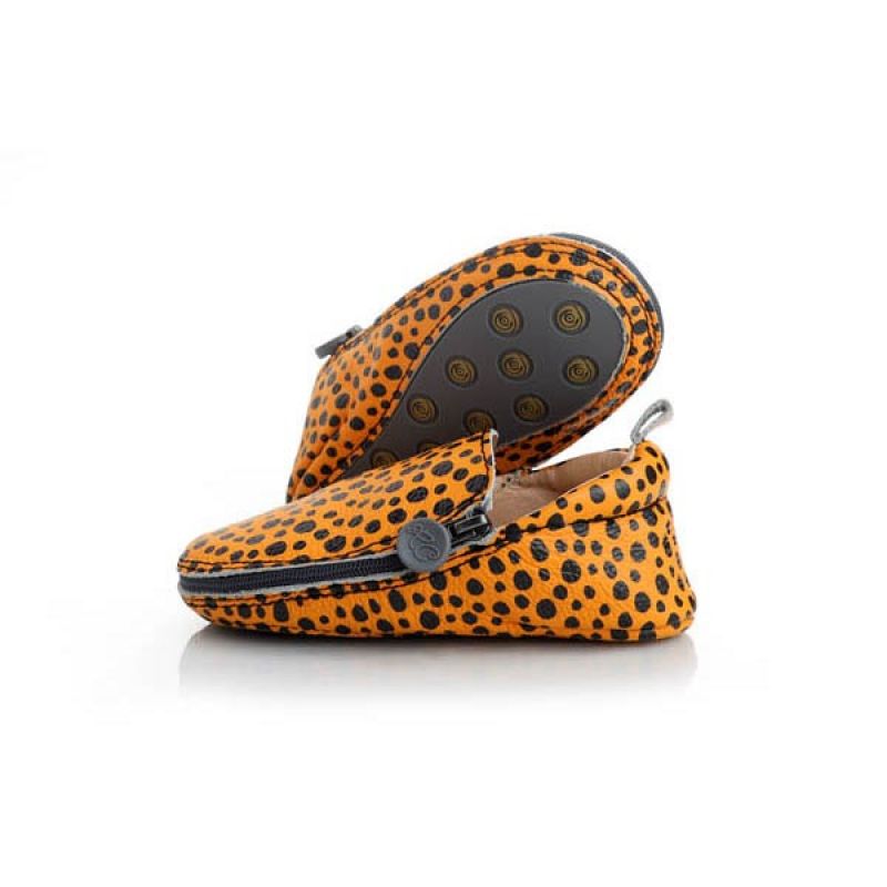 Rose et Chocolat Shoes Zipper Leopard Rubber Soles 18-24 Months