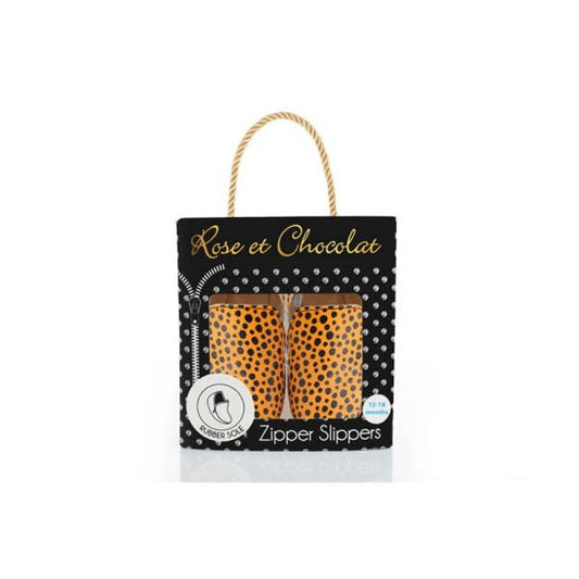Rose et Chocolat Shoes Zipper Leopard Rubber Soles 18-24 Months