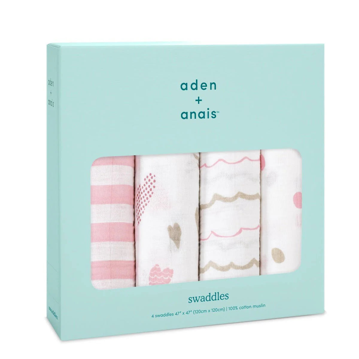 Aden + Anais Classic 4-Pack Swaddles Heart Breaker