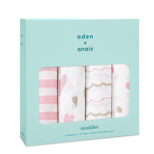 Aden + Anais Classic 4-Pack Swaddles Heart Breaker