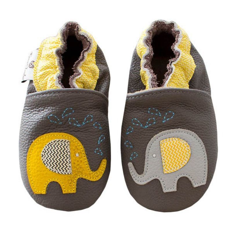 Rose et Chocolat Classic Shoes Zig-Zag Elephant Brown 0-6 Months