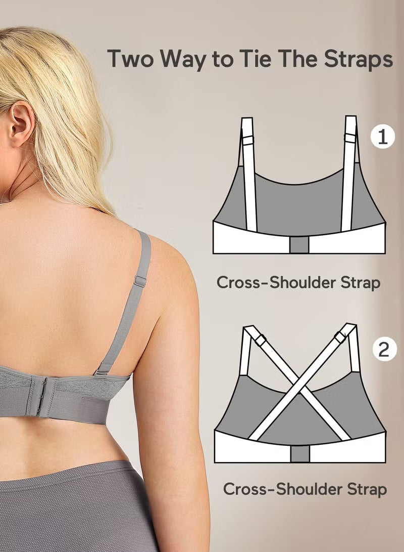 Momcozy Hands-Free Pumping Bra Grey