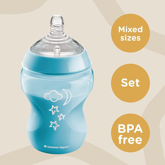 Tommee Tippee Closer to Nature Baby Bottle Kit - Blue Stars
