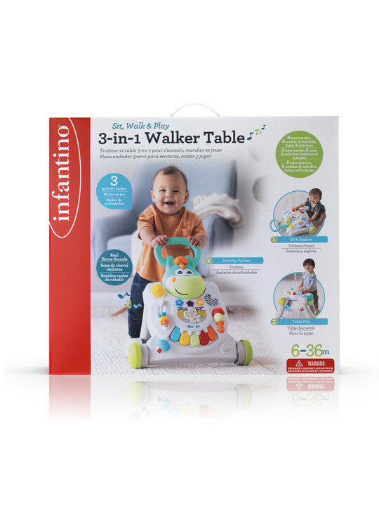 Infantino Sit Walk & Play 3-In-1 Walker Table | 6M-36M