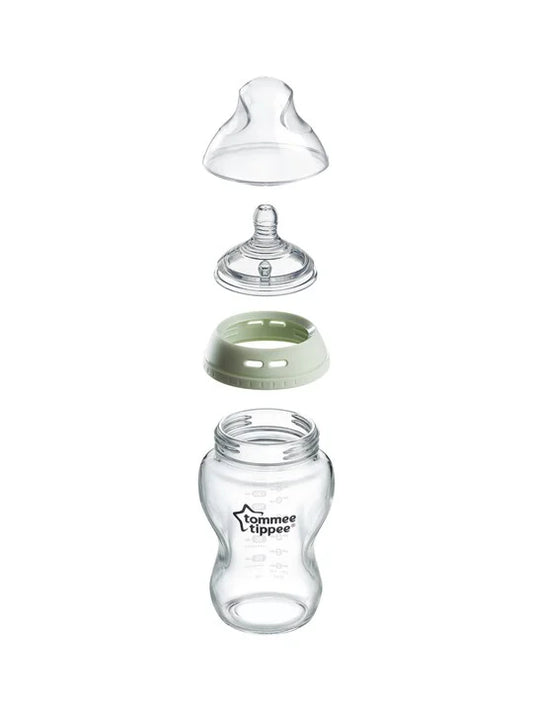 Tommee Tippee Closer to Nature Glass Feeding Bottle, 250ml x 1  -Clear