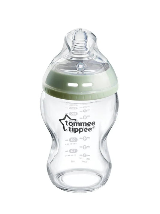 Tommee Tippee Closer to Nature Glass Feeding Bottle, 250ml x 1  -Clear
